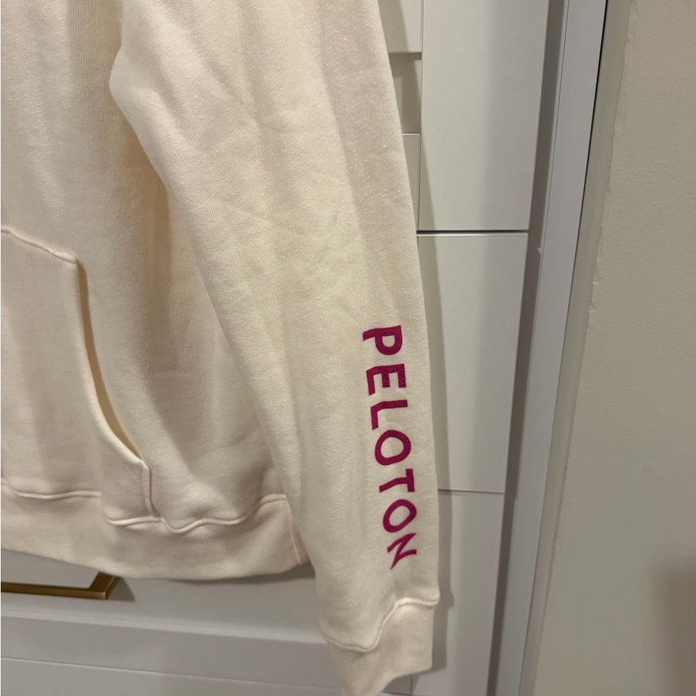 Peloton Cream Half-Zip Sweatshirt with Red Trim - Picture 3 of 5